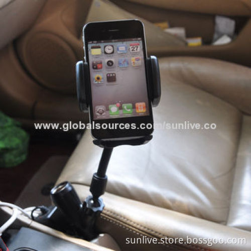 Dual USB 2 Ports Charger Car Cigarette Lighter Mount Holder For Smart Cell Phone